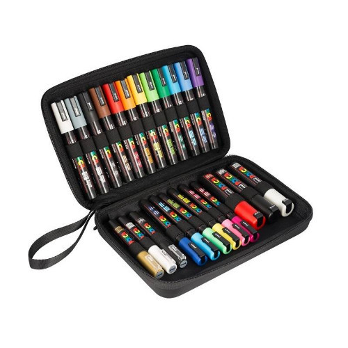 Luxe set met 24 POSCA markers Alles om te tekenen, kleuren en schilderen